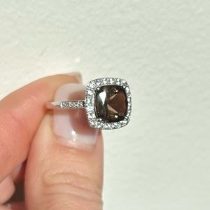 Cushion Cut Smoky Quartz Ring